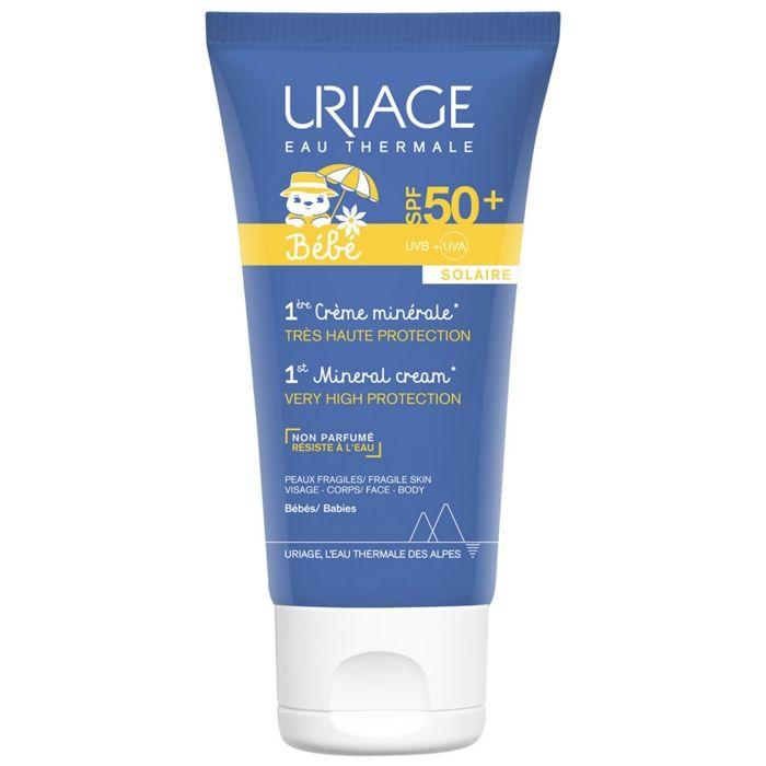 Crème solaire - Uriage - Bébé 1ere Crème Minérale - SPF50+ - 50ml - Protection UVA/UVB