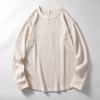 American-Style Retro Three-Pin Waffle Long-Sleeved T-shirt Men's Spring and Autumn Heavy round Neck Bottoming Shirt Export Menswear T-shirt