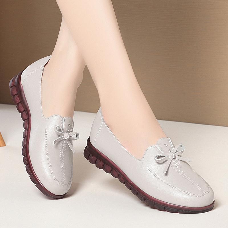 

Мода 2024 Весна Осень Новые Женские Одиночные Туфли Лоферы Танкетка Мягкая Подошва Кожа Удобные Дышащие Средний Каблук Мода Ретро 37(Foot23.5cm)