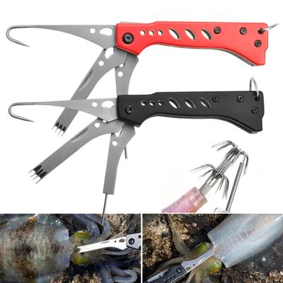 Çok İşlevli Kalamar Kesici Alet Ağır Hizmet Paslanmaz Çelik Bıçak Taşınabilir Metal Katlanır