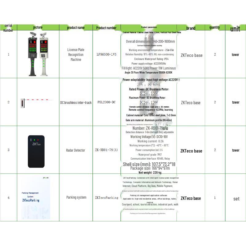 ZKTECO LPR6500-LV5 License Plate Recognition System