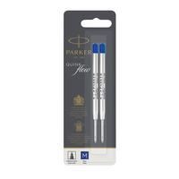 Recharge Bille - PARKER - Quinkflow - Pointe Moyenne - Encre Bleue - Blister X 2