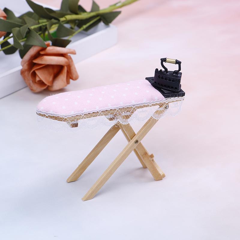 1:12 Dollhouse Miniature Iron With Ironing Board Set Classic Furniture Toys
