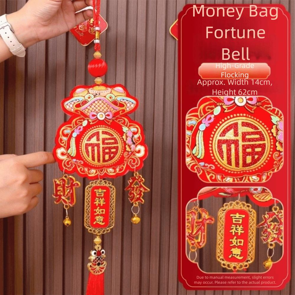 Liten Lykta Nyårsfisk Hänge Hängande Kinesisk Nyårs Lyckopåse Hänge Röda Tofsar Vårfest Pynt