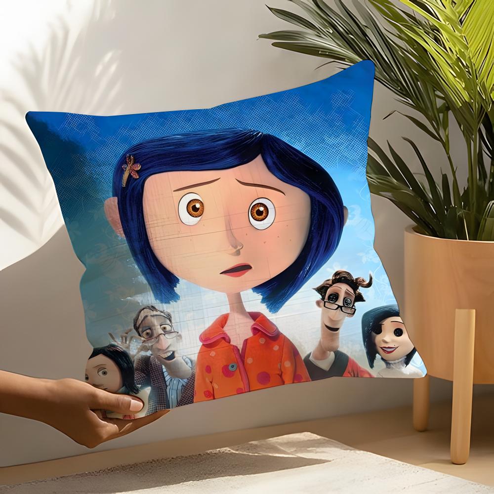 Coraline And The Secret Door Pillow Case Linen Cushion Covers For Decorative Sofa Home Pillows Case Car Chair Pillows Cases
