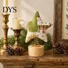 Plush Star Decor Christmas Tree Topper, Patchwork Stuffed Xmas Retro Pastoral Ornament for Winter Holiday Party Home Handmade Cloth Topper