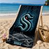Seattle Kraken Logo Beach Towel, Super Soft Microfiber, Perfect Gift for Her/Him, Birthday, for Pool, Beach, Travel, Decor Beach Party