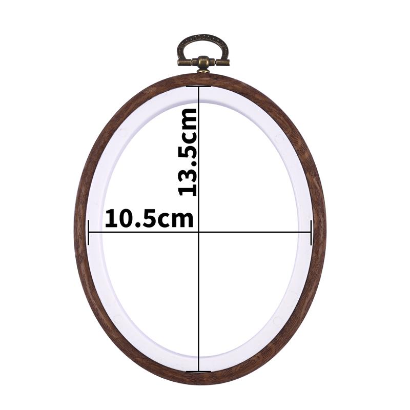 Sewing Tool Round Oval Wooden Color Embroidery Hoops Frame Set Plastic Embroidery Hoop Rings For DIY Cross Stitch Needle Craft