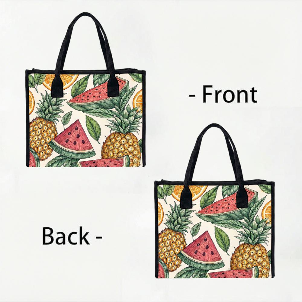 Fruit Print Casual Tote Summer Stylish Daily Carry Bag