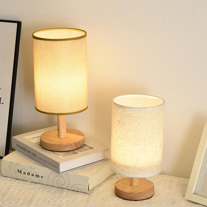 LED stolní lampy Jednoduchá dekorační lampa v čínském stylu Stmívatelná USB zástrčka Noční světlo Látkové stínidlo Ložnice Noční osvětlení