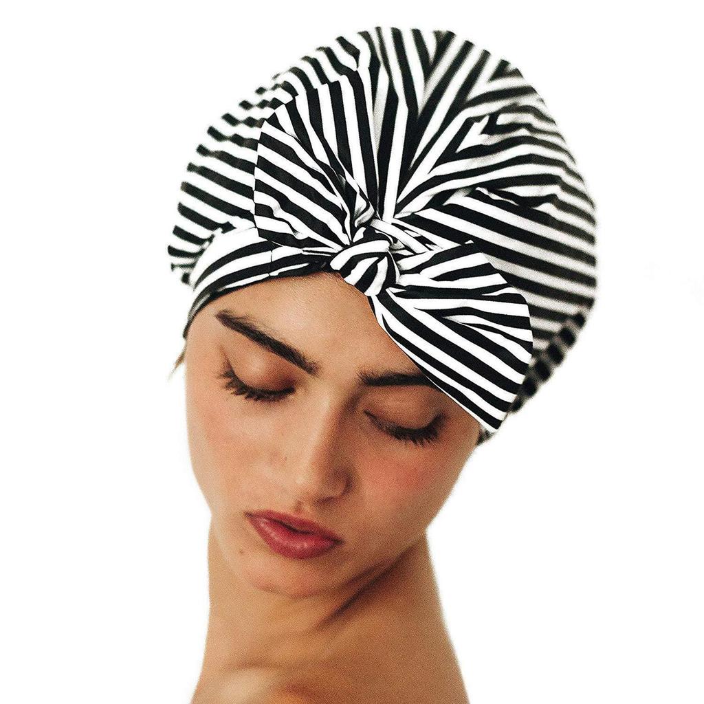 Shower Cap Nylon Waterproof Colorful Pattern for Long Short Curly Hair Hair Protection During Showers