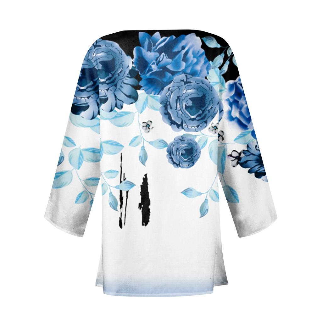 Damen-Strickjacke, lässig, modisch, Retro-Druck, leicht, mittellang