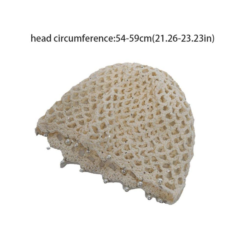 Cappello lavorato all'uncinetto vuoto dolce alla moda Stile bohémien Perline Nappe Cappelli a cuffia lavorati a maglia Coreano Tessitura fatta a mano Cappello da esterno