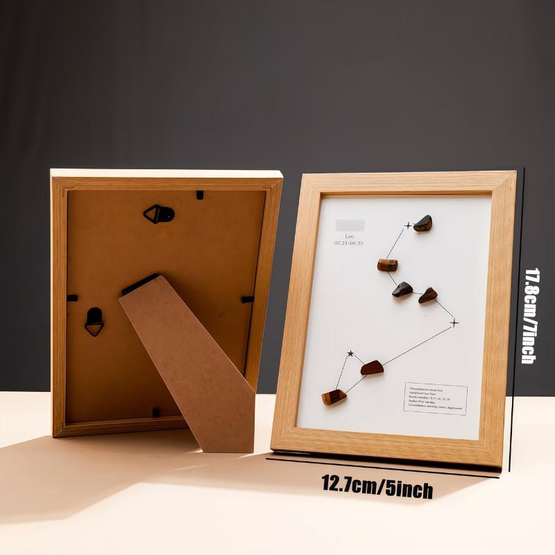 1pc Crystal Tumbled Stone Zodiac Sun Small Stone Photo Frame Crystal Constellation Symbol Jewelry Making Loose Stones Home Decor