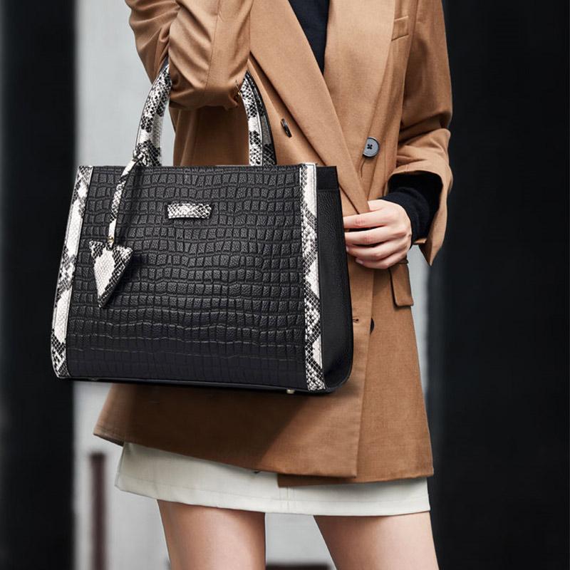 Кожаная женская сумка Сумка большой емкости Модная кожаная сумка через плечо на одно — фото 4