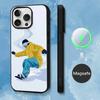 Étui de téléphone Neige Snowboard Ski Pour iPhone 17,16,15,14,13,12,11,Pro,Max,Plus,Mini,SE4,E Magnétique Magsafe Recharge sans fil