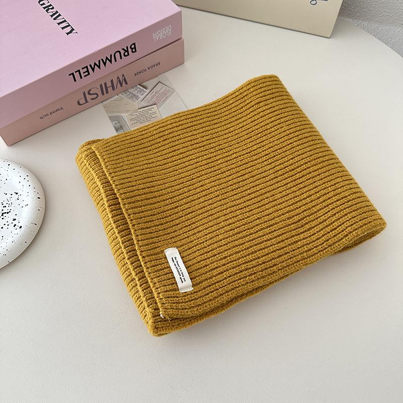 Autumn and Winter New Solid Color Knitted Wool Scarf Student Versatile Warm Scarf