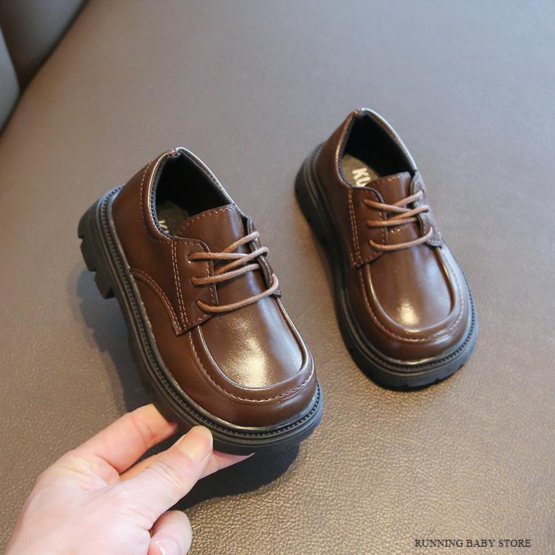 

Platform Shoes Loafers Boy Thick-soled Wedding Shoes Black Formal Party Footwear Brown Lace-up Increase Casual Shoes Girl I03162 21 коричневый
