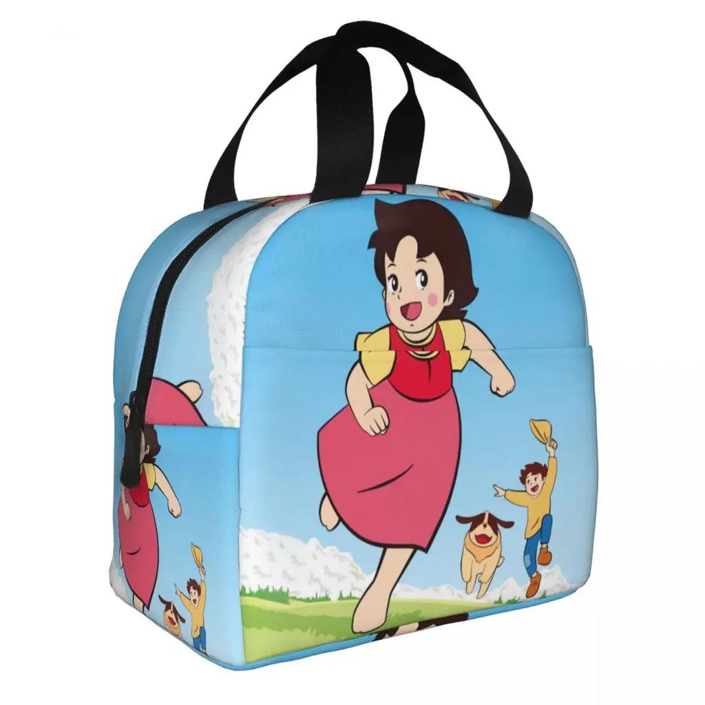 Anime Heidi Girl Of The Alps Lunch Box Leakproof Cooler Thermal Food Insulated Heidi Peter And Grandpa Lunch Bag For Women Kid