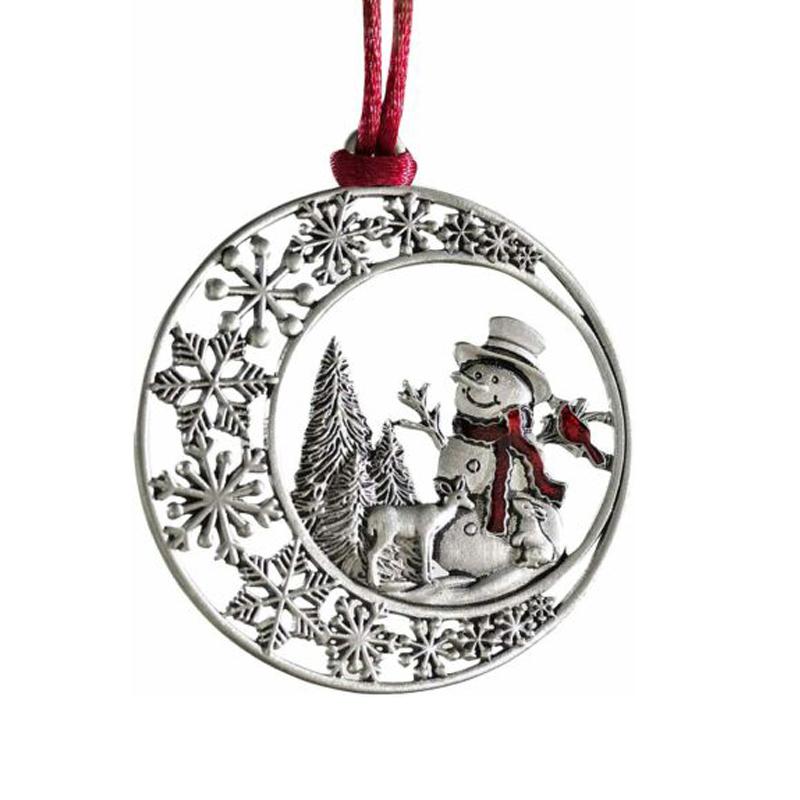 Solidna cynowa ozdoba choinkowa, ozdoba świąteczna, wisząca ozdoba do domu