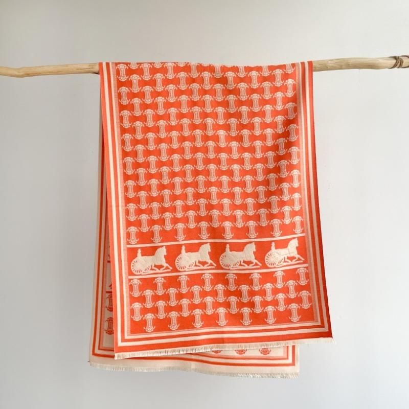 New simple versatile carriage scarf women's imitation cashmere thickened thermal air conditioner shawl double-sided fringed scarf