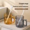 Toothbrush Cup for Couples Household Use for Washing Mouth Dormitory Transparent Toothpaste and Toothbrush Cup