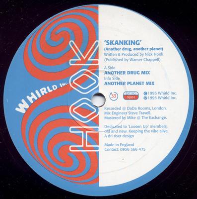 12inch Record HOOK - Skanking (Another Drug, Another Pla OL001 Whirld Inc. Rec 1995 UK Dance & Electronica Used