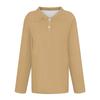 Women's Fashion Color Button Collar V Neck Long Sleeve Loose Shirt Tops