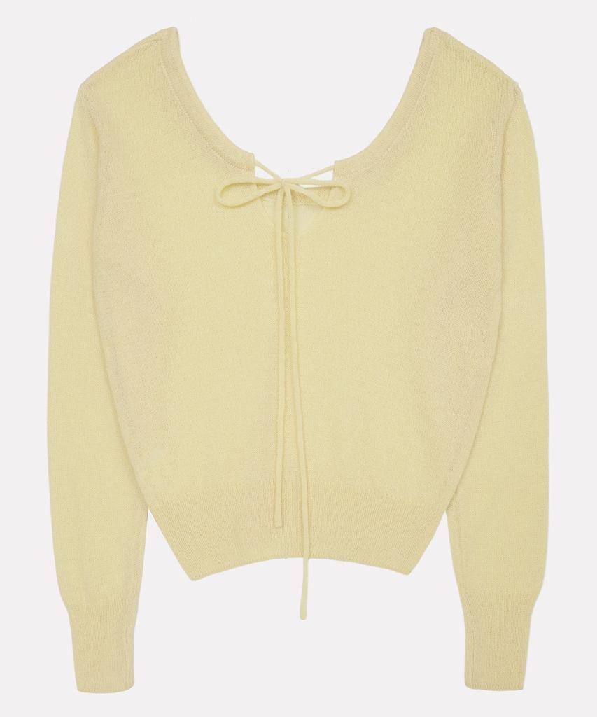 UUNE SCENE String Deep U-Neck Knit_Yellow