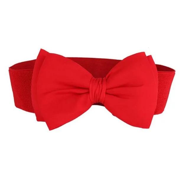 

Летний элегантный милый пояс с большим бантом, эластичный широкий эластичный ремень для платья, новые дизайнерские ремни для женщин, винтажный пояс для девочек 1PC