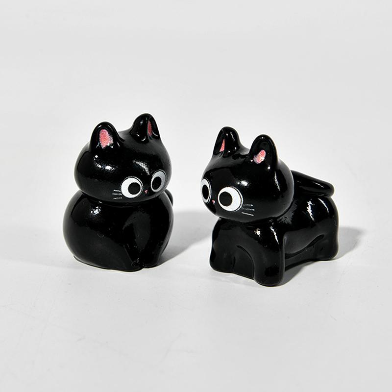 Figurine Miniature Cartoon Cat Micro Landscape Resin Ornaments For Home Decorations Cute Kitten Desktop Room Decoration
