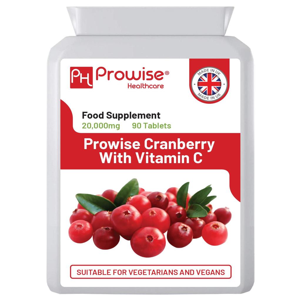 Double Strength Cranberry 20,000mg Added with Vitamin C - 90 Vegan Tablets