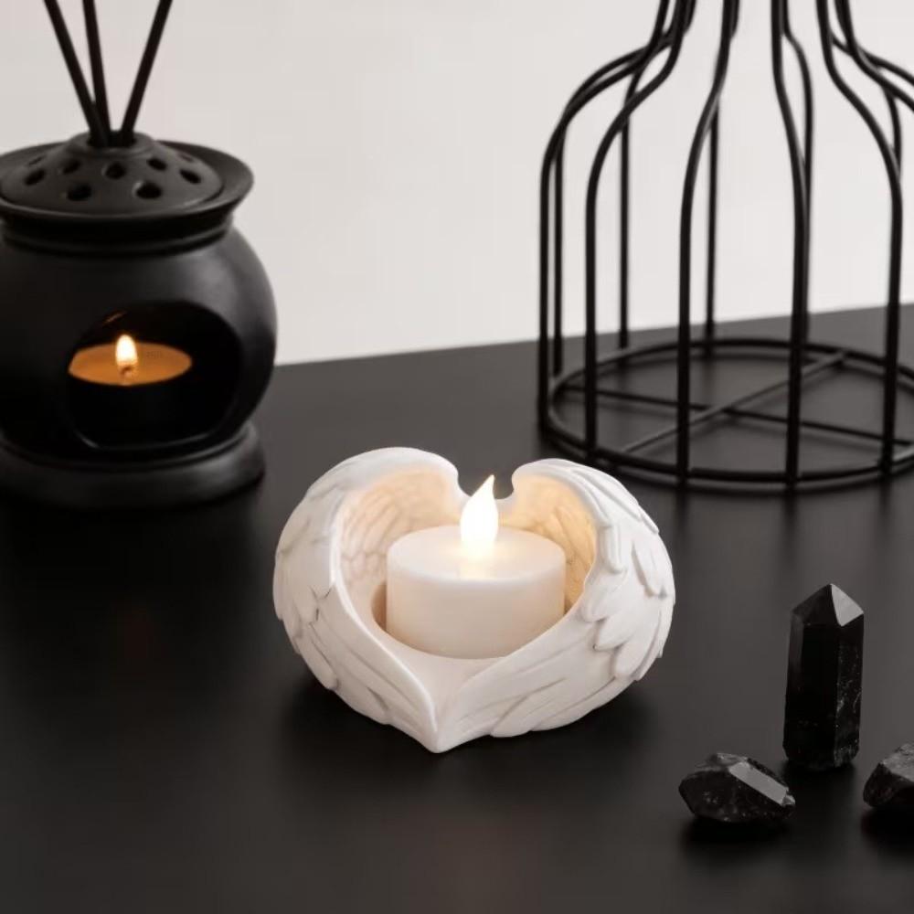 Plastic 3D Printed Wings Candle Holder Stable Decorative Candlestick Candlestand Artistic Jewelry Display Plate Fireplace Decor