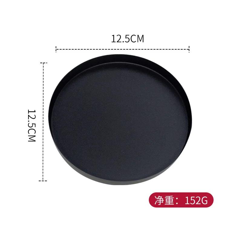 

Stainless Steel Storage Tray Luxury Round Plate Fruit Cake Snack Tray Kitchen Metal Storage Space Saving Organizer Tray