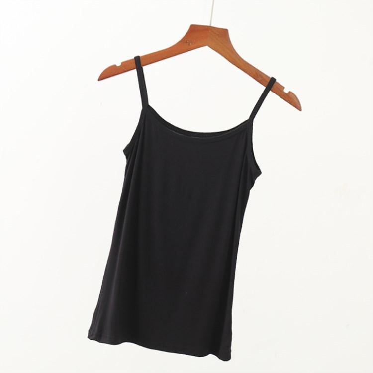 Damen Modal Camisole Tanktop Sommer Einfarbig Ärmellos Slim Fit Basic Unterhemd Große Größen Cami Top