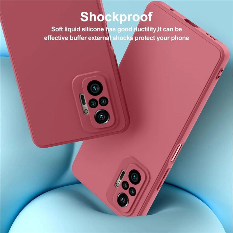 Original Liquid Silicone Phone Case For Xiaomi Redmi Note 12 11 10 Pro 11S 10S A1 10C 10A Poco X4 X3 NFC M5 M4 M3 Pro 4G 5G Shockproof Square Cover