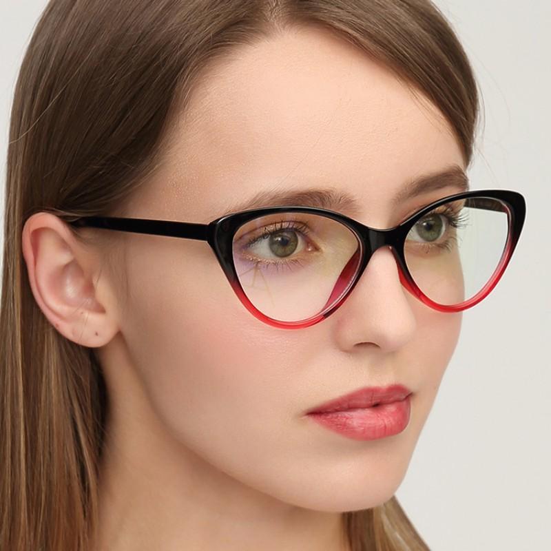 Higodoy Fashion Vintage Cat Eye Glasses Frame Women Plastic Spectacle Eyeglasses Optical Computer Glasses for Unisex Uv400