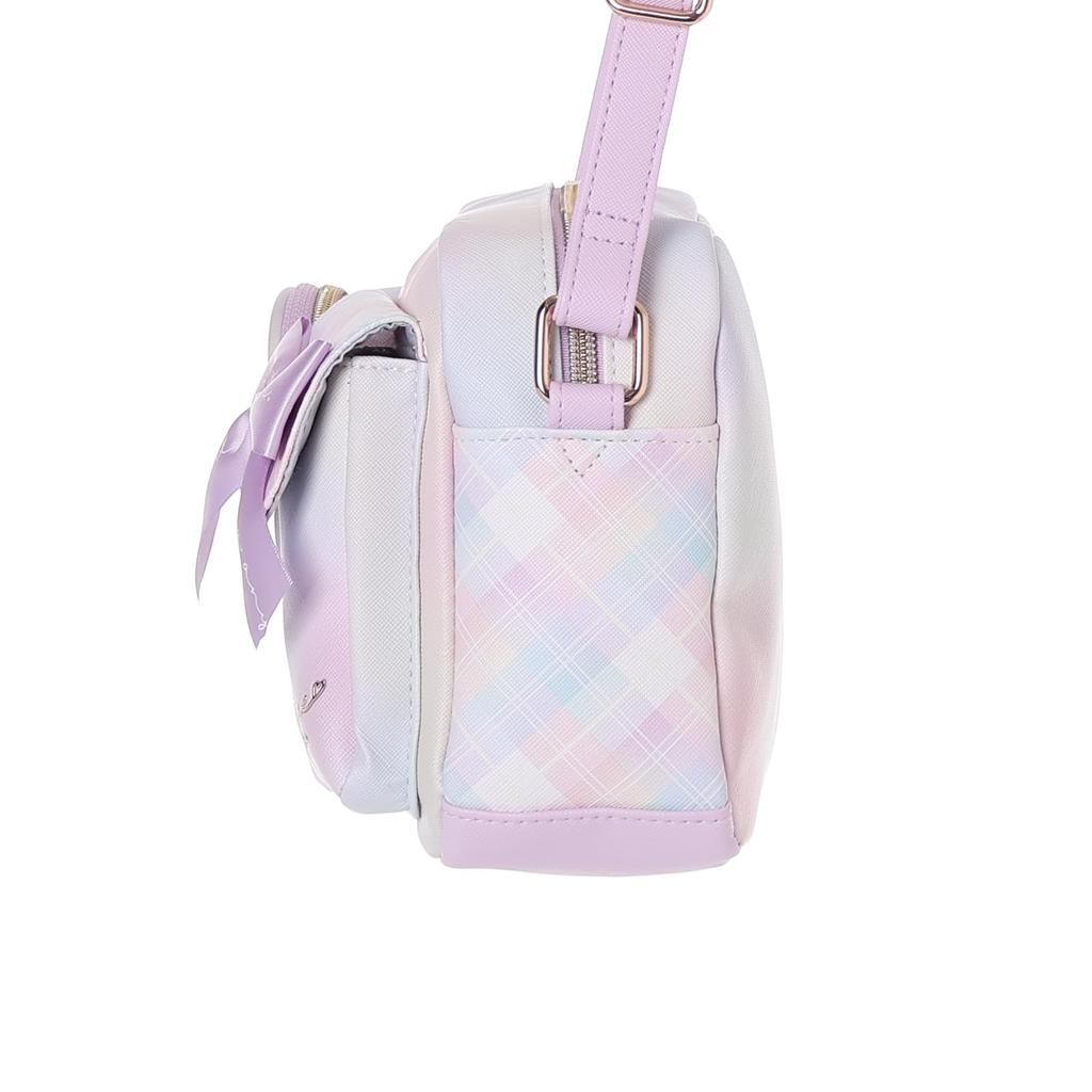 [Coboca+] C25151 Uruppi Shoulder Bag, Available in 3 Colors, Includes Plush Toy, Size 22 x 16 x 7.5cm, Casual Bag with Ribbon, Weight 323g (Rainbow)