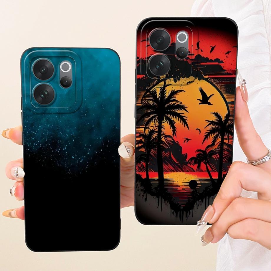 For Realme Note 80 4G RMX5388 Phone Case Floral Daisy Aesthetic Moon Nigth Bow Pattern Funda Soft Liquid Silicone Back Cover