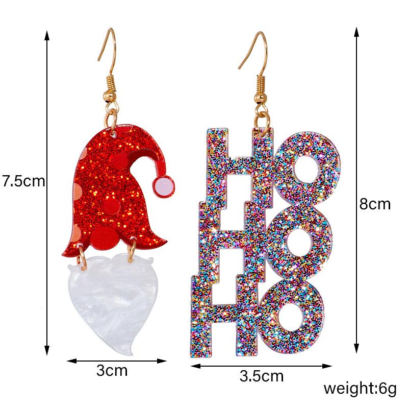 

European and American fashion temperament red Christmas hat earrings exquisite personalized holiday earrings разноцветный