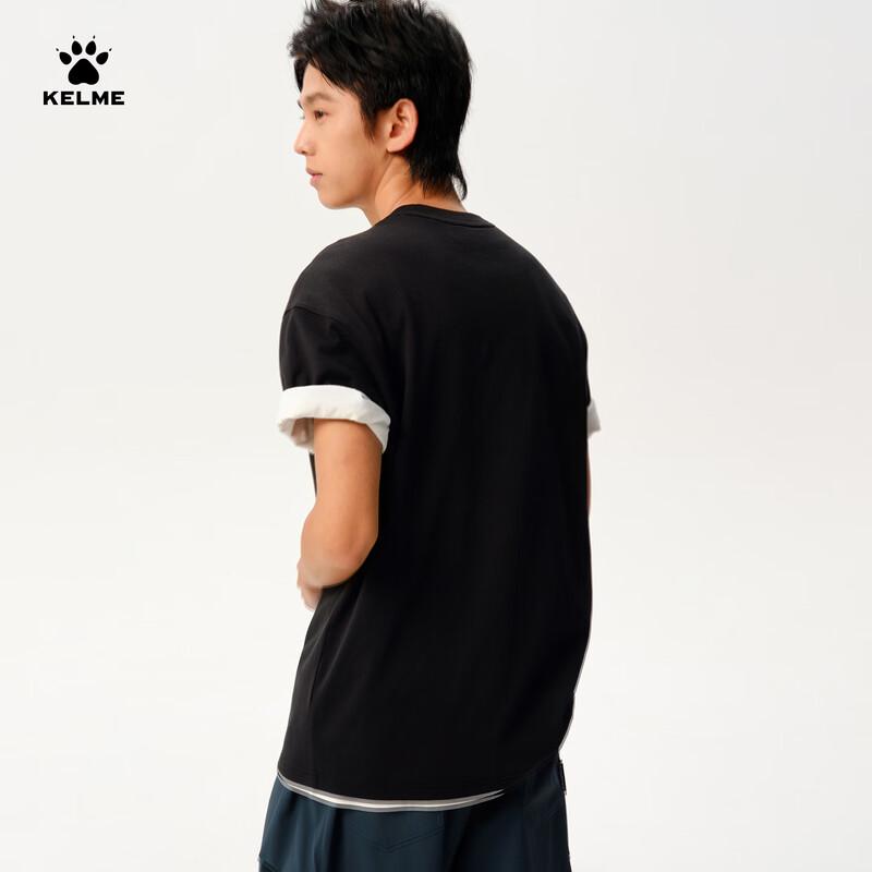 KELME Herren Retro Fußballfan Kurzarm Baumwoll-T-Shirt