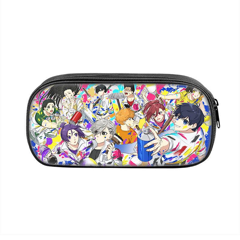 Bluelock Printed Pencil Case, Blue Prison Primary And Secondary School Children'S Pencil Stationery Storage Bag
