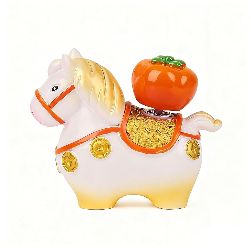 SOYBU Horse Figurine, Zodiac Year of the Horse, New Year Ornament, Auspicious Charm, New Year s Decoration, Small Tabletop Object, Resin, Stylish,