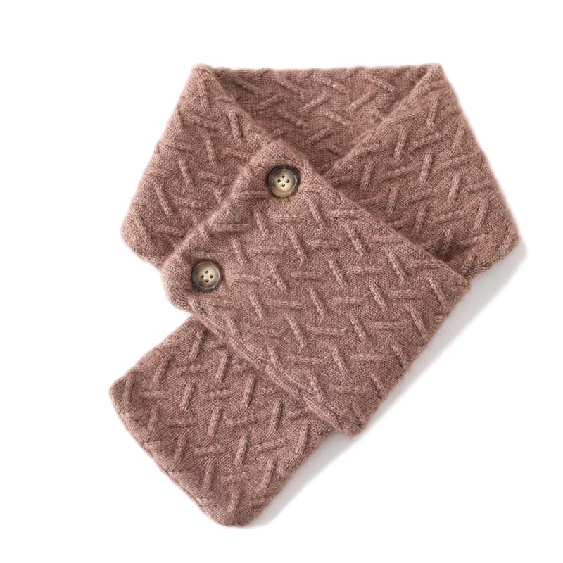 Unisex Kaschmirschal: Vielseitiger, warmer Wollstrick-Schlauchschal mit zwei Knöpfen zum Schutz des Halses bei kaltem Wetter