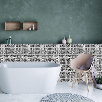 10pcs Retro 3D Crystal Tile Wall Sticker Waterproof Self Adhesive Self Adhesive Wallpaper PVC DIY Wall Decals Bathroom