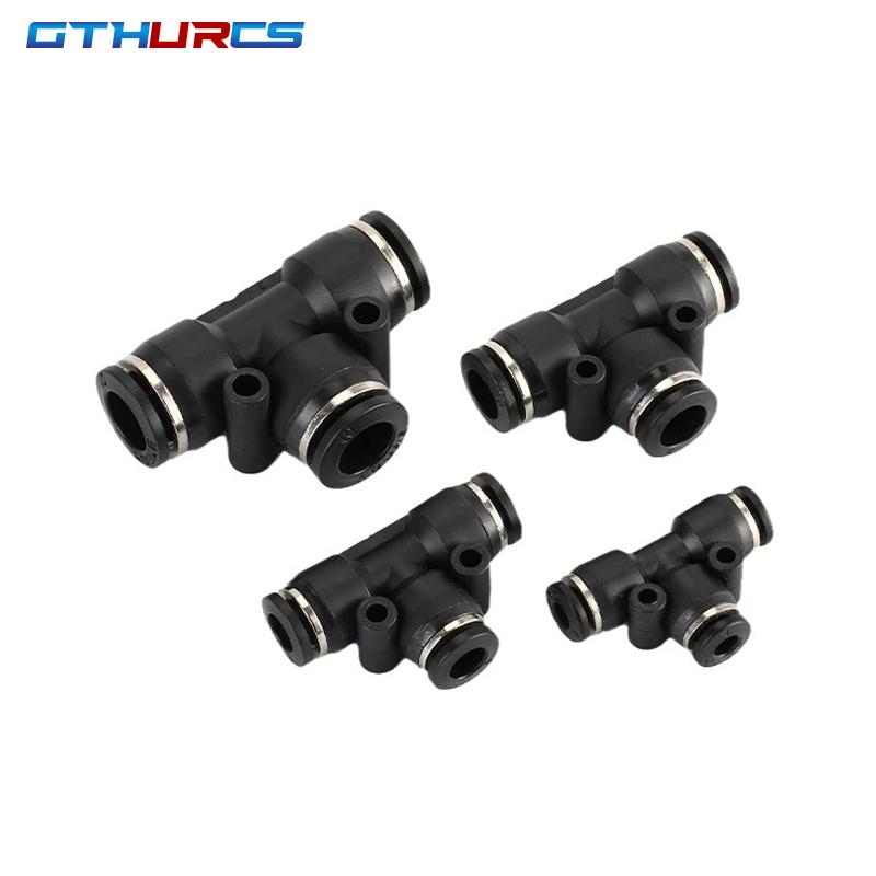 Black Pneumatic Fitting Pipe Connector Quick Release Coupling 4mm 6mm 8mm 10mm 12mm PU PV PE HVFF PY Tube Connectors Fuel System Fittings7