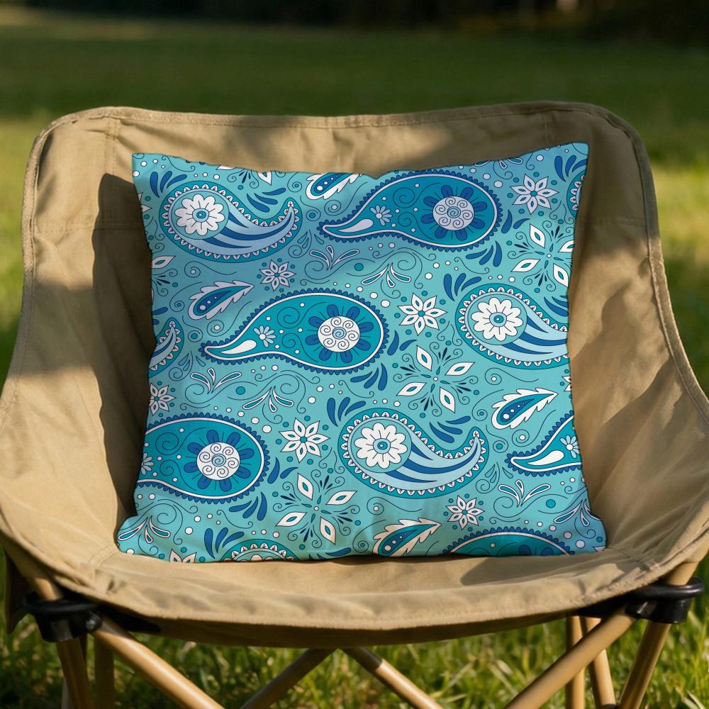 Color Paisley Pattern Cushion Cover Soft Reversible  Durable Pillow Cover  MultiScene Use for Home  Car Daily Comfort