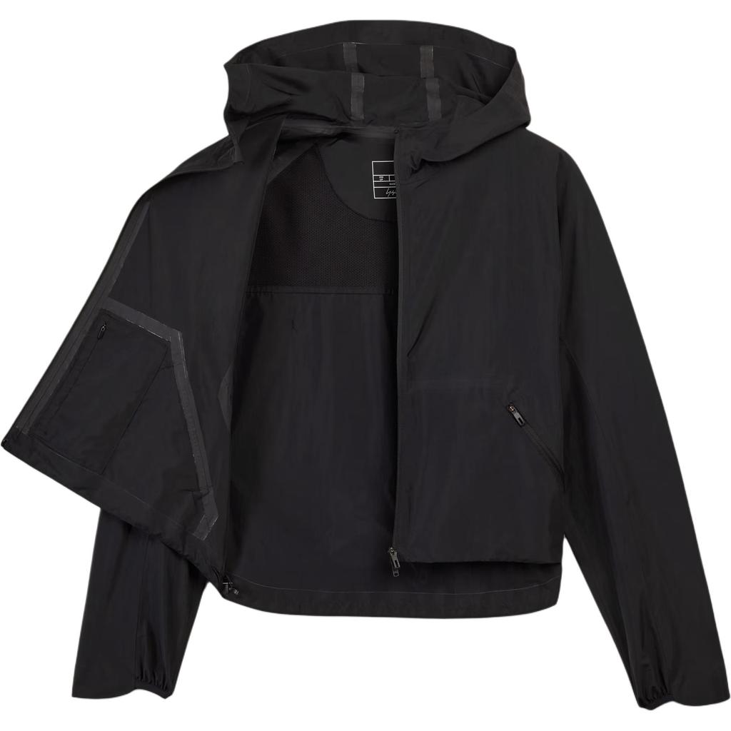 Y-3 Back Logo Printed Hooded Zip Long Sleeve Jacket Women Jackets Black IX0009