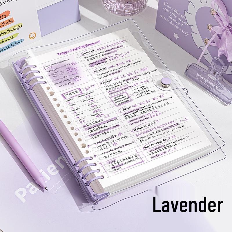 Thickened Soft Leather Loose-Leaf Notebook with Removable Refill and Horizontal Lines