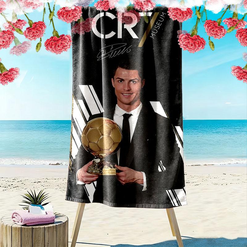 CR7 Print Strandtuch, Großes Weiches Schnelltrocknendes Handtuch für Strand Camping Schwimmen